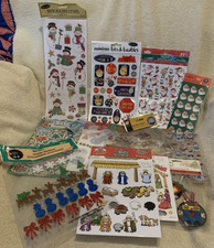 487 Pc Huge Mixed Lot CHRISTMAS Embellishments  Scrapbook Stickers - NEW