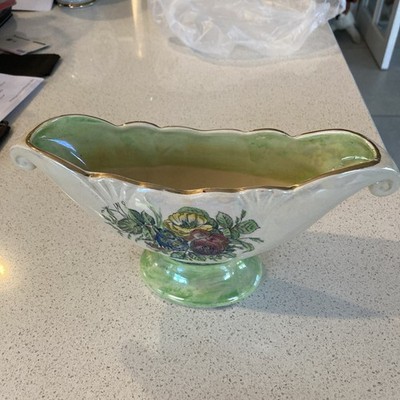 Arthur Holz Vintage Glanz weiß grün Mantel Vase Blumen Design Go