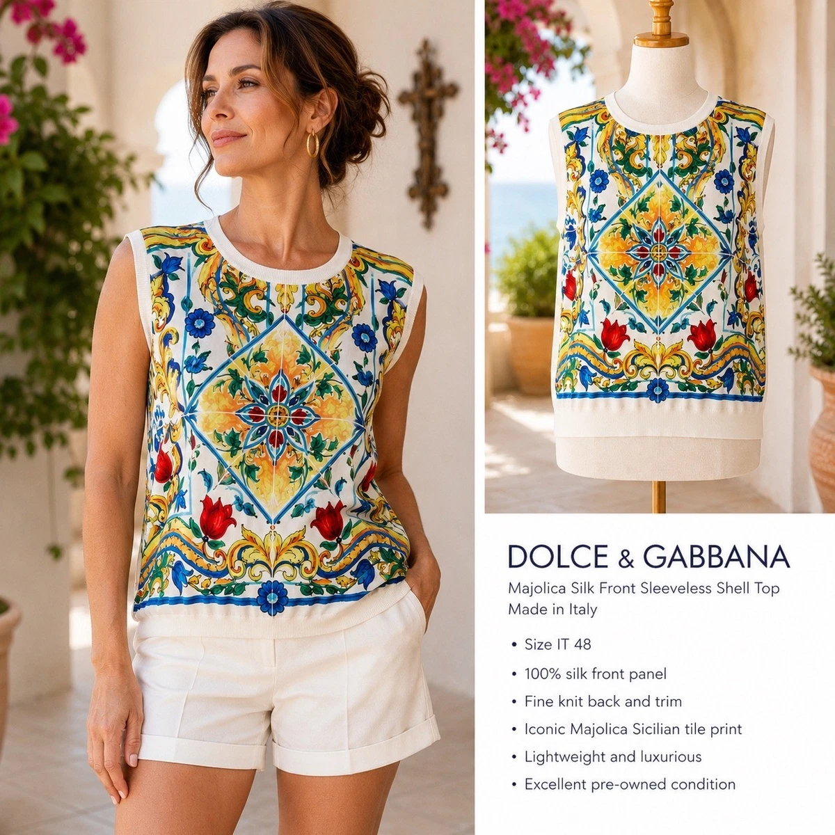 Dolce&Gabbana Silk Tank Tops for Women for sale | eBay