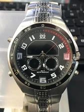 U.S. Polo 42mm Black Dial USF8207 Quartz Mens Watch Not Test for Parts (Lot2552)