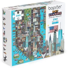 Jigsaw Puzzles for Kids 180 Piece New York Jigsaw Puzzle - 8-bit Retro Style New