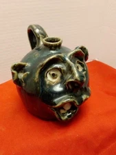 Southern Pottery John Resner Fairhope Al. Small Face Jug 4 1/2" made 9-92