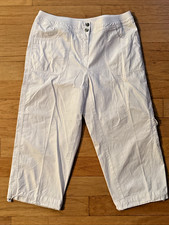Chico's White Stretch Crop Capri Cargo Pants - Women's Size 1