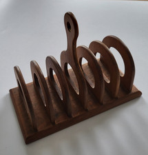 Vintage Retro 6 Slice Toast Rack, Teak? (T)