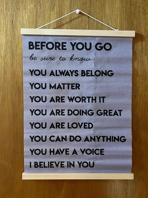 Mental Health Positive Affirmations Self Esteem You are Enough Inspire Wall Art