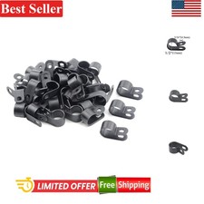 Nylon Cable Clamps Assortment 1/2 for Wires 100 Pcs Black