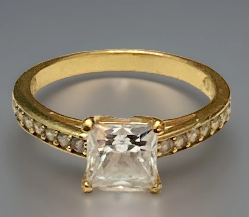 Anillo redondo Swarovski Attract enchapado en oro rosa blanco 52/6 logotipo de cisne firmado Foto 4 de 4