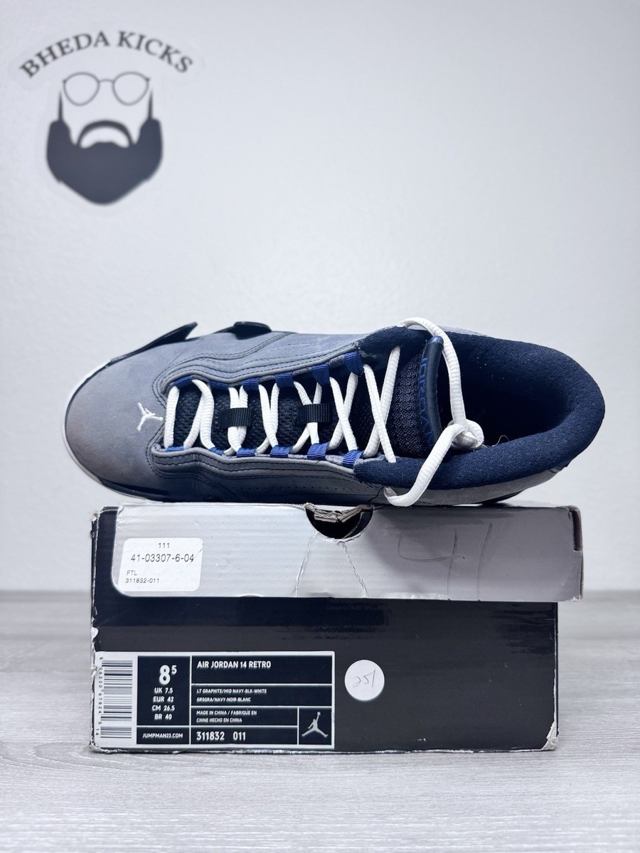 Size 8.5 - Air Jordan 14 XIV Retro 311832-011 Light Graphite Navy