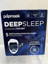 Popmask DeepSleep 5 Self Warming Calming Eye Masks for Men Large Exp 05/28