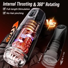 Male Masturbaters Automatic HandsFree Rotating Cup Thrusting Stroker Lubricants