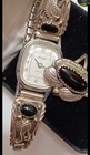 old pawn native American stirling silver hand made vtg watch ring matching set j — photo 2