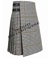 Scottish Handmade Traditional Burns Check Tartan 8 Yard kilt For Men's