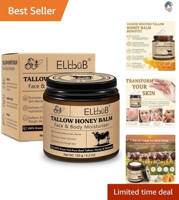 Whipped Tallow Cream Compatibility All Skin Types Natural Honey Beeswax Moist...
