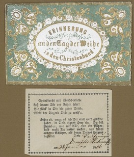 Christening letter godfather letter dated 1866 Biedermeier embossed print