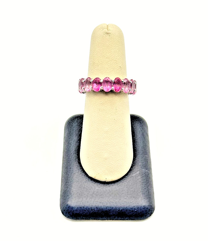 925 Sterling Silver Tourmaline Band- Size 7.25