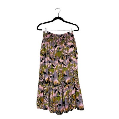 Cleobella Smocked Waist Tiered Midi Skirt Women's Size Small 