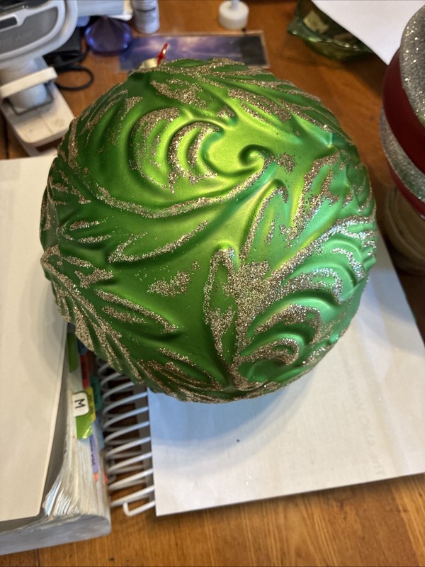 Two Round Extra Large Christmas Ornaments 37 inch diameter 