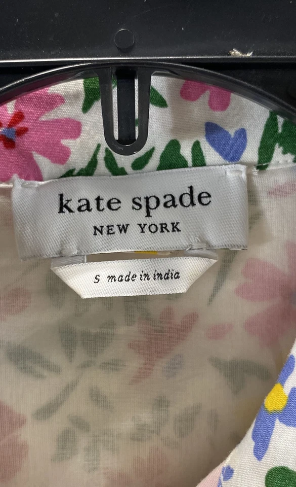 Vestido camisero floral manga corta Kate Spade para mujer talla pequeña Foto 3 de 4