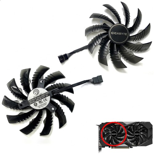 Video Card Cooling Fan PLD10010S12HH For GIGABYTE RTX2060S 2070 GTX1660Ti 1660 - Afbeelding 6 van 6