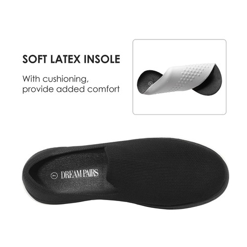 DREAM PAIRS Women's DLS214 Slip-on Sneakers Comfort Knit Casual Size 6.5 Black - Imagen 5 de 6