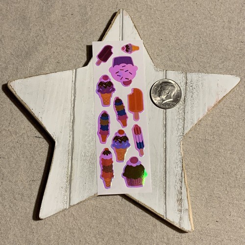 Vintage Sticker Mod 80er 90er perlmutt irisierend opalisierend perlmutt 2x6 Leckereien - Bild 1 von 2