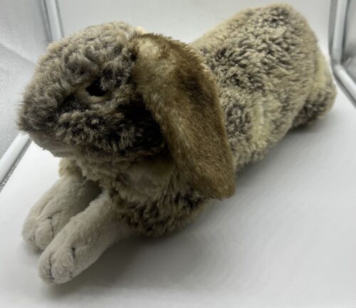 Folkmanis Holland Lop Gray Brown Bunny Rabbit Hand Puppet Large Realistic Plush - Picture 2 of 7