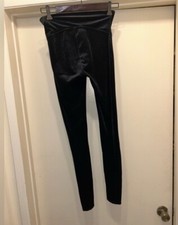 Spanx Velour Velvet Leggings Size Small Soft Black Yoga Pants Women's Athleisure