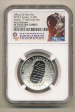 2019 S APOLLO Half Dollar NGC PF70 UCAM  ER from set ASF Astronaut label Proof