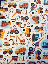 Novelty Construction Trucks Things That Go & Tool Toss by JoAnn 44"X 12"