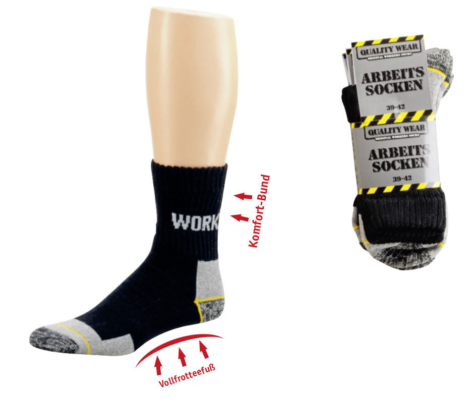 3 Pares Calcetines De Trabajo Con Cintura Ancha, Tallas Grandes 47-50