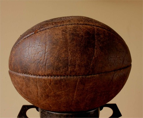 Rare Early 6 Panel Rugby Football. Antique 3 Lace Hole Leather Ball. c1900 - Picture 7 of 18