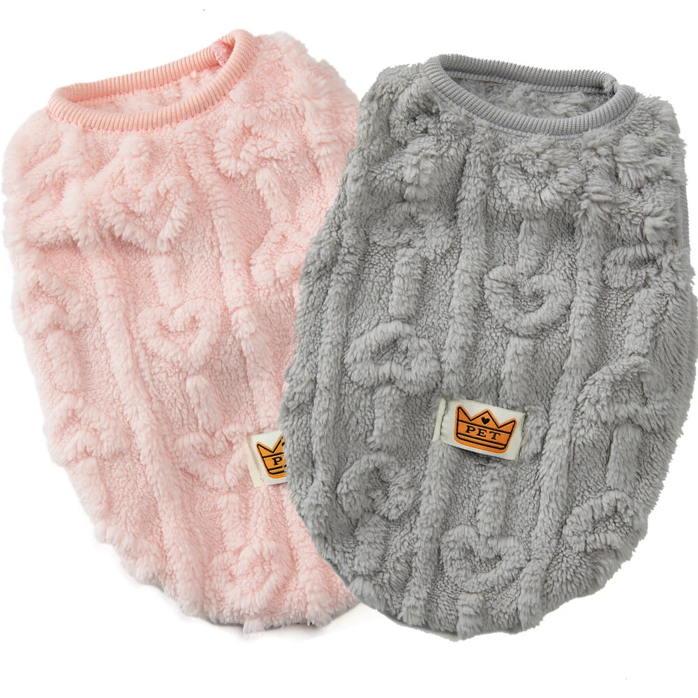 Pet Dog Autumn Clothes Winter for Small Dogs Cats Soft Cozy Fleece