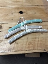  3 Vintage Satin  Cloth Padded Coat Hangers.   20