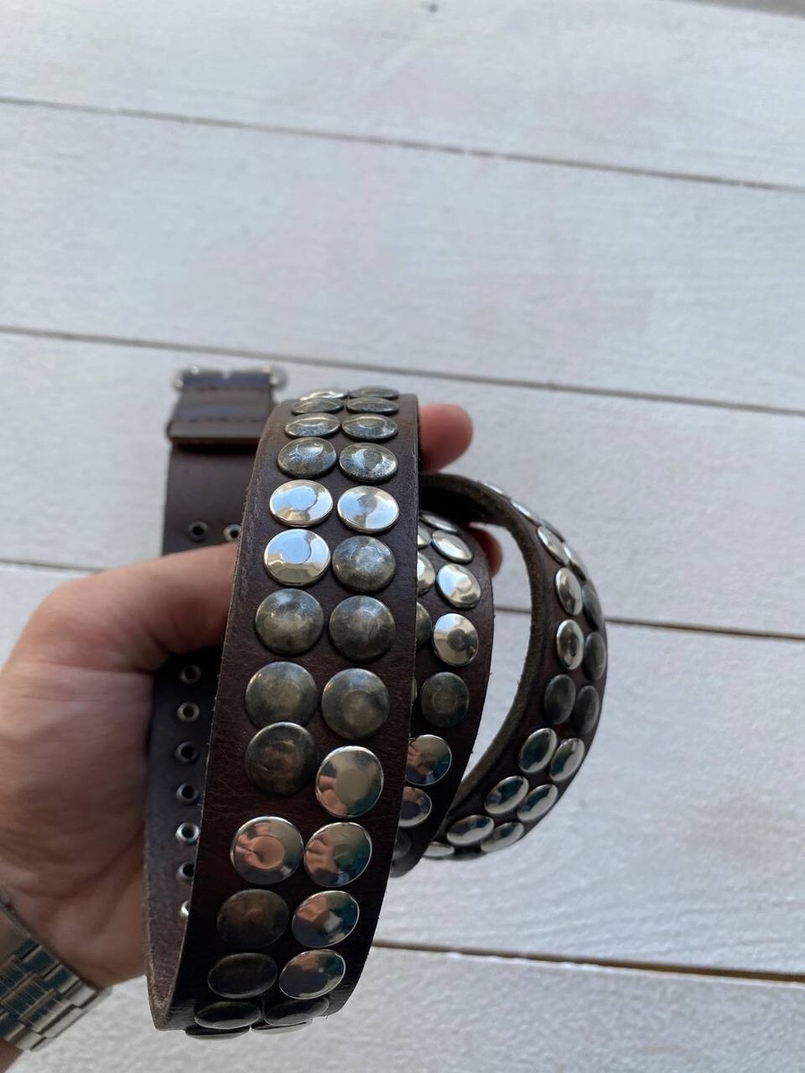 90s Rhinestones Punk y2k Opium Avant Garde Brown Leather