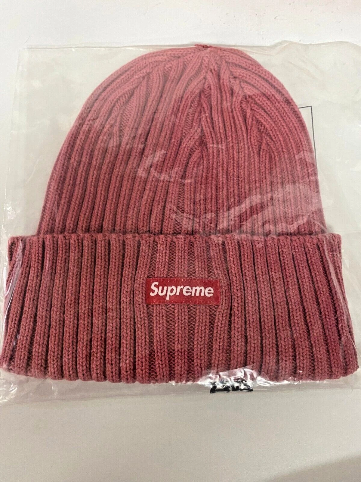 Supreme Overdyed Ribbed Beanie (SS18) Washed Magenta NEW 100% Authentic ?✅