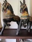 2 ANTIQUES WOOD CARVED HORSES — photo 4