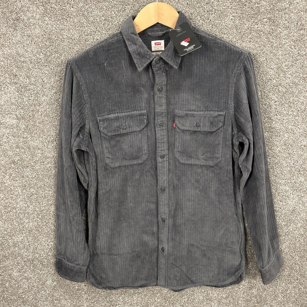 Levis Jackson Worker Corduroy Overshirt Mens Small Gray NWT