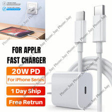 For iPhone 12 13 14 Pro Max iPad Fast Charger 20W PD Cable Power Adapter Type-C