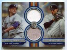 2024 Topps Tribute Player Relics Blue dr2cp Pettitte Clemens Dual Jersey 79/150