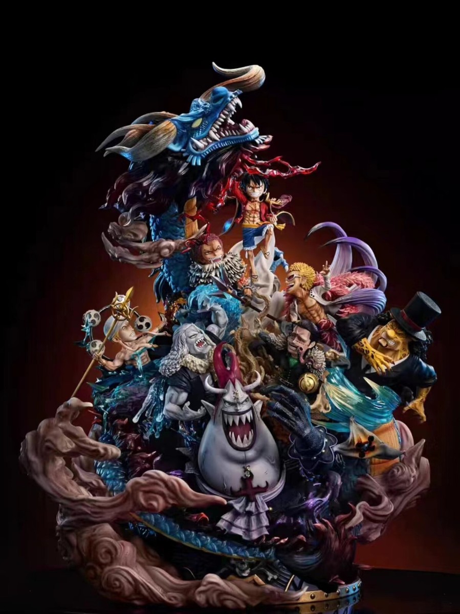 【廃盤品】ONE PIECE STATUE 胸像　フィギュア5体セット New G5 Studio One Piece statue Monkey D Luffy Nica Teach