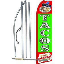 Tacos Hot Mexican Food Complete Swooper Flag Bundle