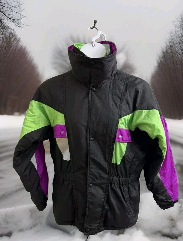 De Colección Sunice Ski Mujer Cremallera Completa Puffer Chaqueta de Esquí Nieve Geométrica Retro Talla XL Foto 3 de 4