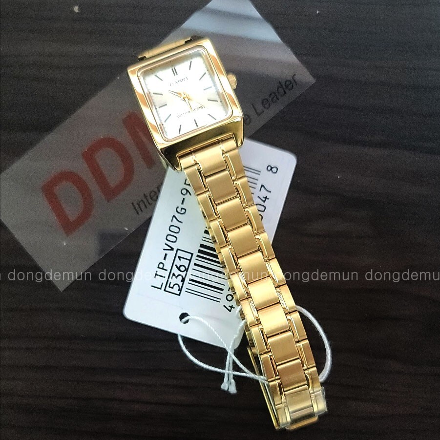 Casio Women LTP-V007G-9EDF Analog metal band Watch Gold Original