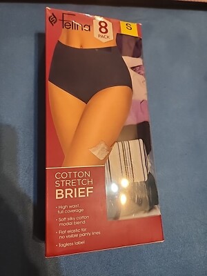 Felina Women's Multicolored Cotton Brief Underwear Adult S, Open Box   