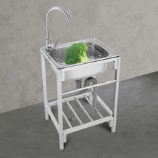 Stainless Steel Single Bowl Utility Sink For Laundry Room Kitchen Bathroom