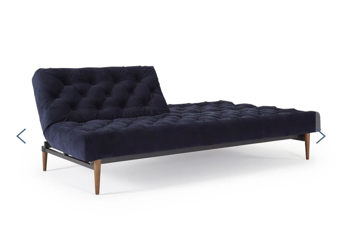 Heals 40 Winks sofa bed In Blue Velvet eBay