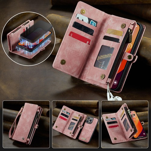 Leder Handyhülle für iPhone 16 15 14 13 12 Pro/Max Magnet Tasche Schutz Wallet - Bild 44 von 64