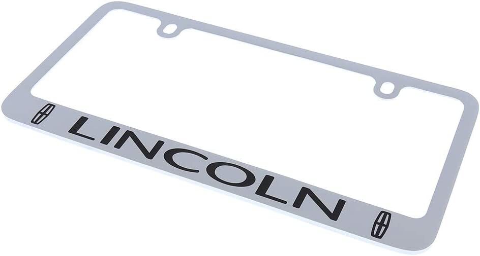 Lincoln Dual Logo Chrome Solid Brass License Plate Frame Official