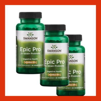 SWANSON Epic Pro 25 Stamm Strain 30-90 Kapslen Probiotic Acidophilus Darm