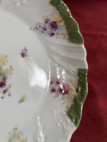 NPSK Early Nippon Cabinet Plate Floral Pattern Gold Accents Embossed Late 19th C - Picture 3 of 9